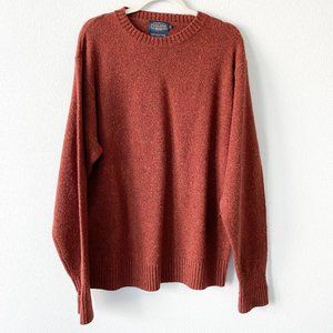 Pendleton Brick Orange Brown Red Wool Sweater